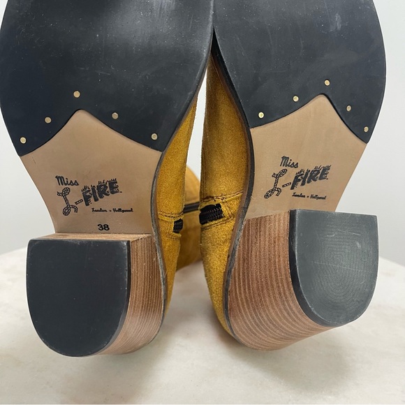 Miss L Fire Jane Mustard Boots Size EU 38 US 7.5 - Picture 10 of 12